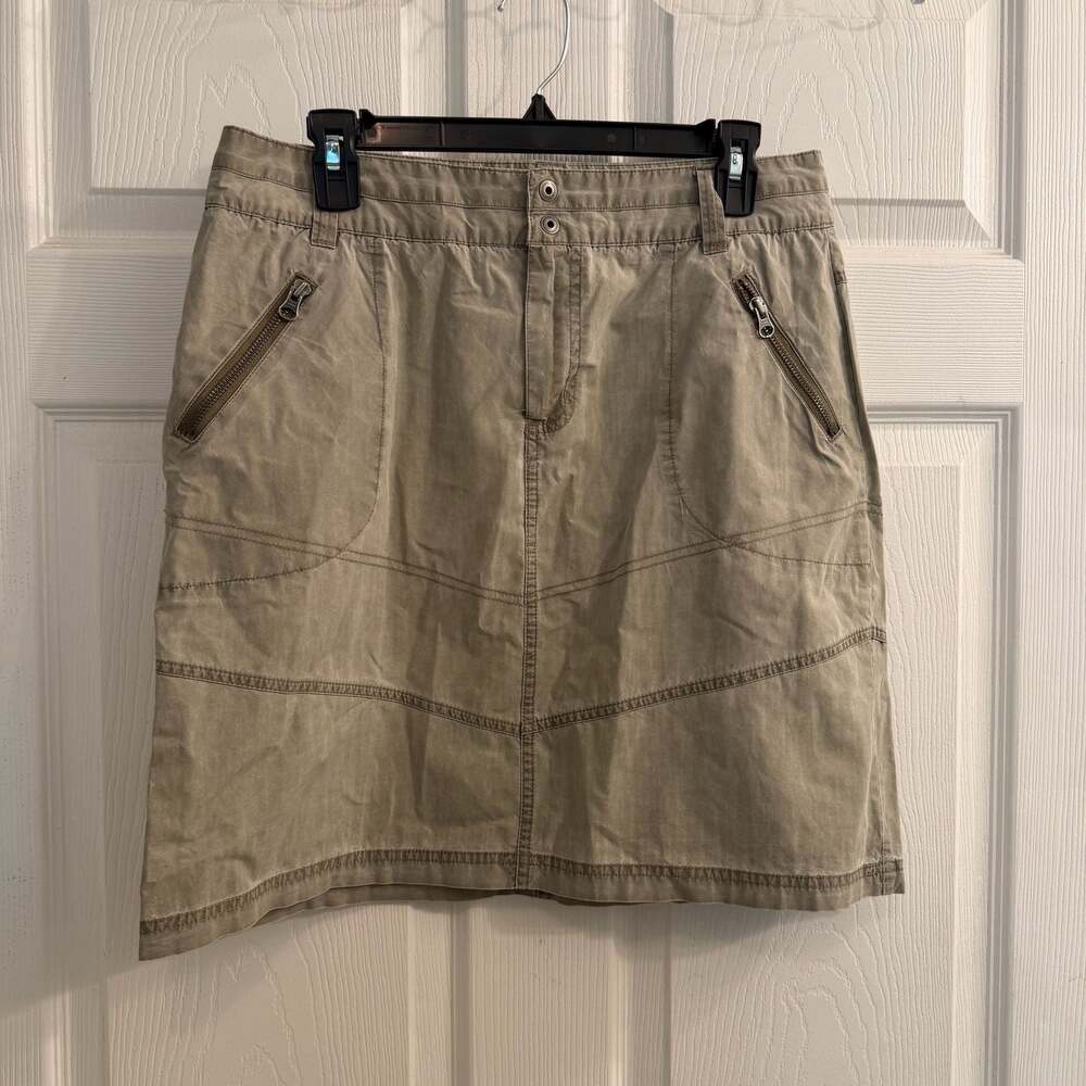 Columbia Women's Cotton Utility Cargo Mini Skirt in Khaki, Size 12